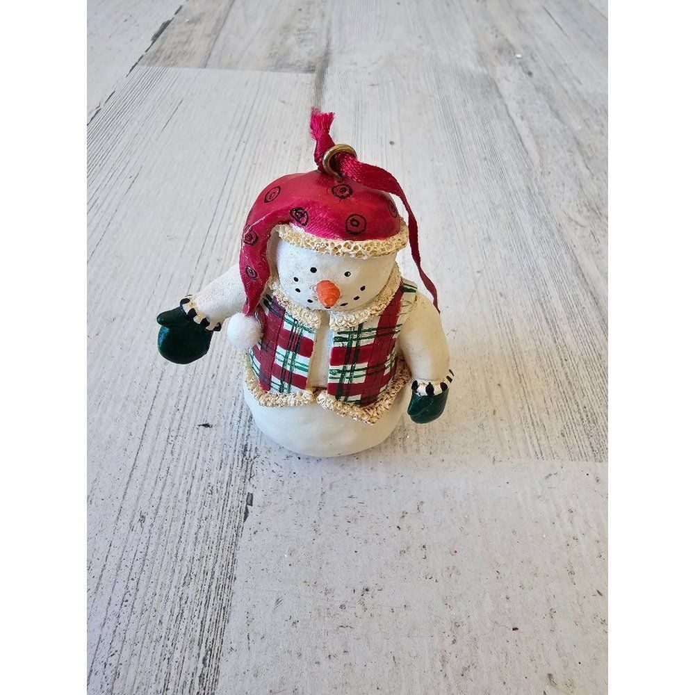 Debbie mumm‎ snowman plaid ornament Xmas tree